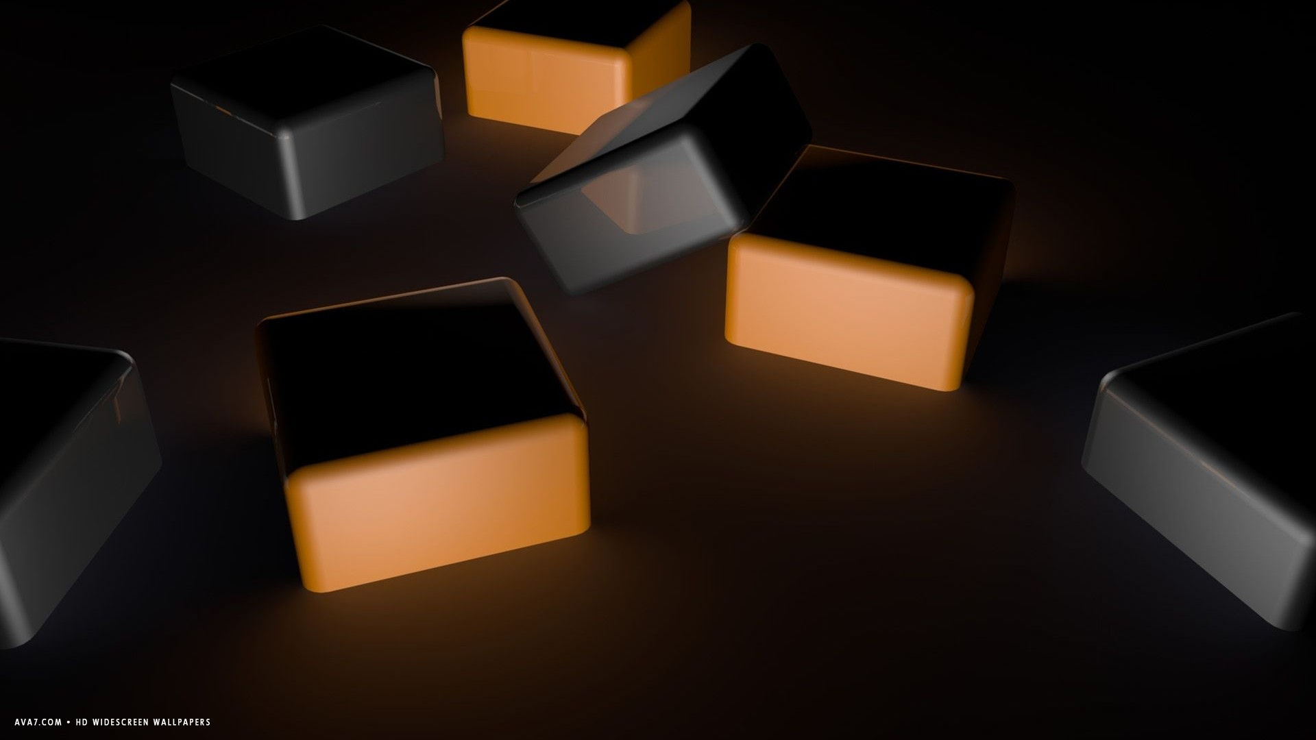 3d cubes dark orange hd widescreen wallpaper