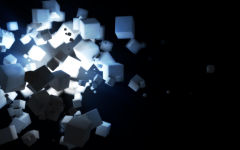 3d ice sugar cubes explosion light