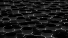 3d black hexagon cells perspective