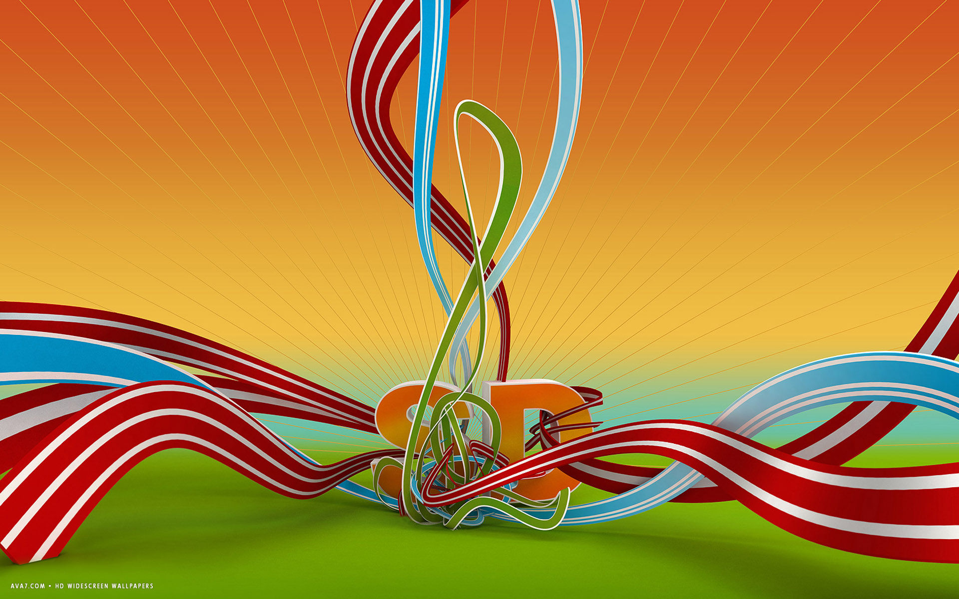 3d sd ribbons abstract wavy lines stripes vector multicolor hd widescreen wallpaper