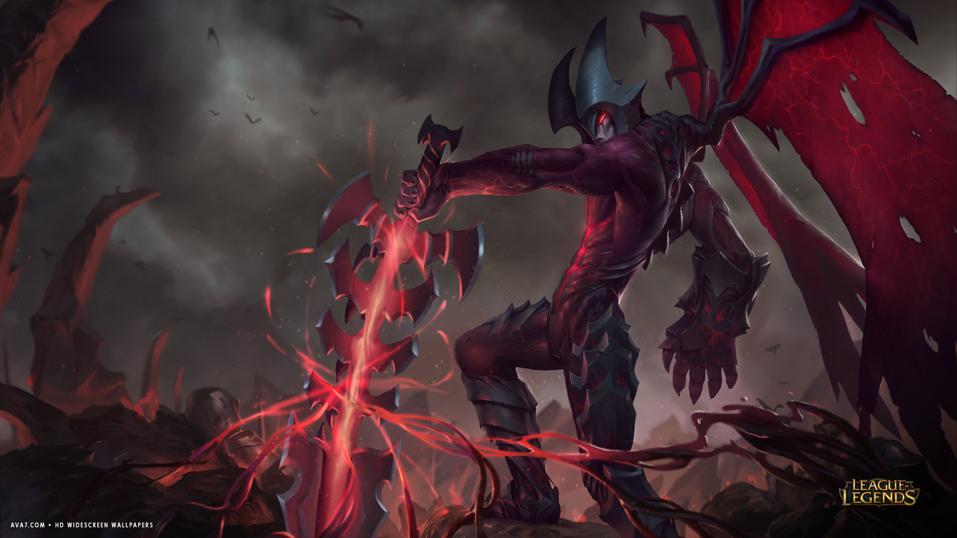 league of legends game lol aatrox demon sword hd widescreen wallpaper ...