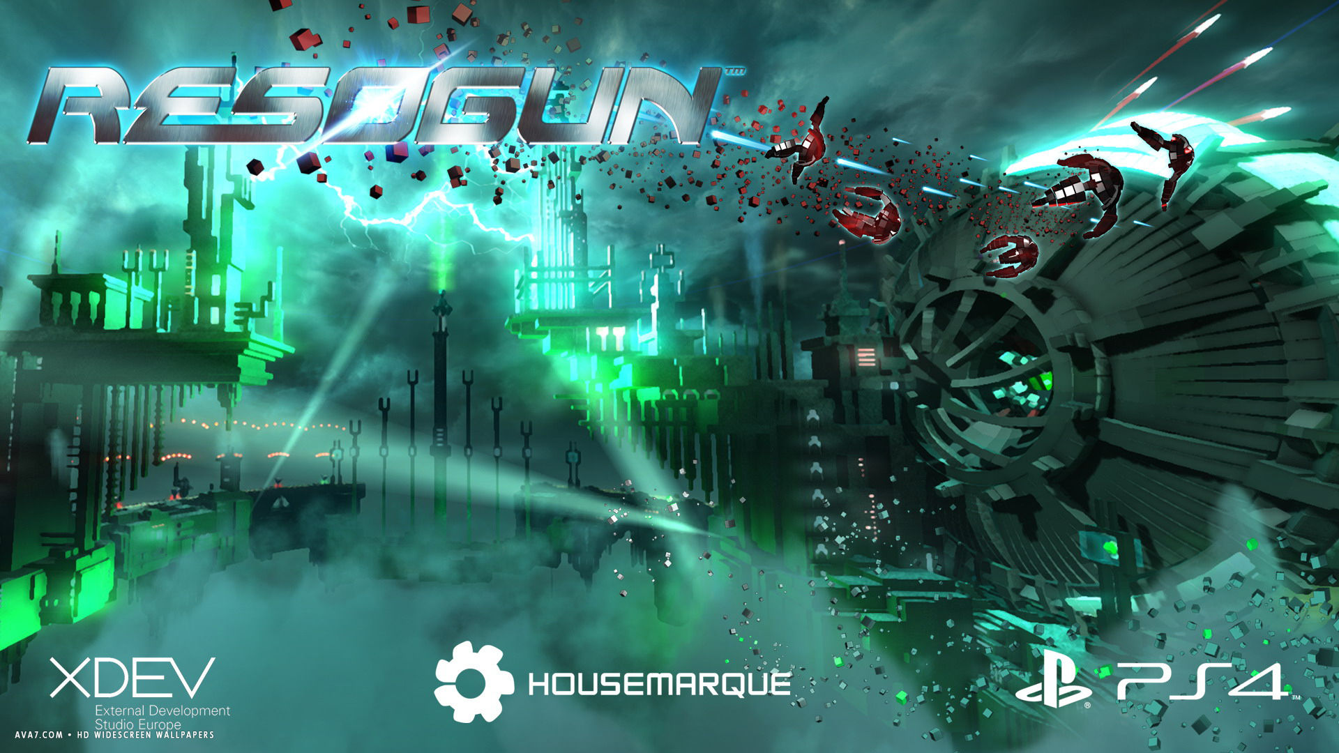 resogun game hd widescreen wallpaper