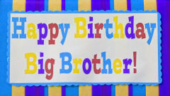 happy birthday big brother card colored stripes text