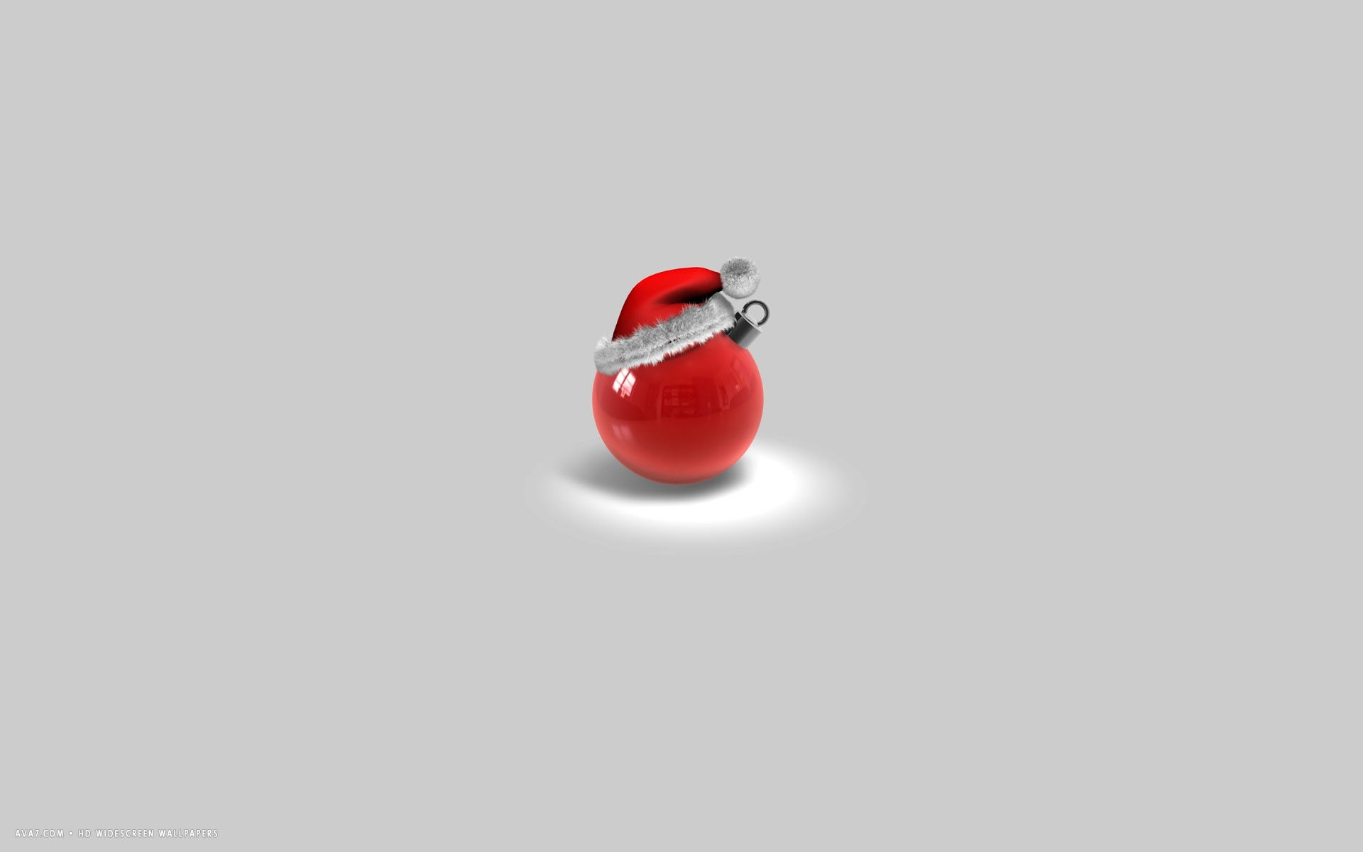 red christmas ball and hat minimalistic art holiday hd widescreen wallpaper