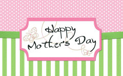 happy mothers day green pink dots stripes butterflies vector holiday