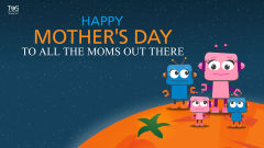 happy mothers day moms robots family vector illustration holiday