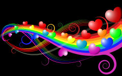 heart abstract hearts rainbow colors lines