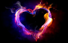 heart art colorful shape flames black