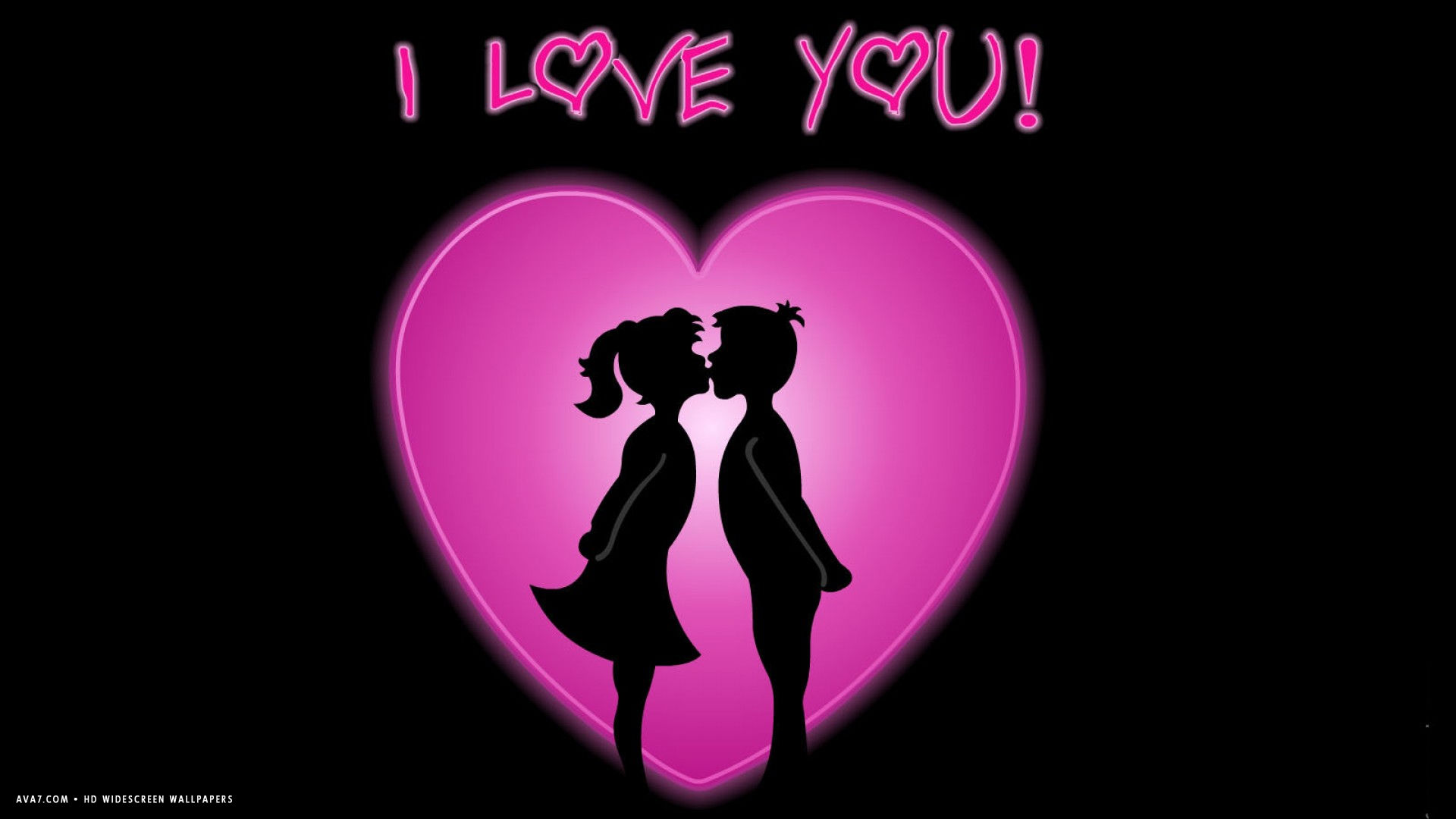 i love you couple pink heart hd widescreen wallpaper