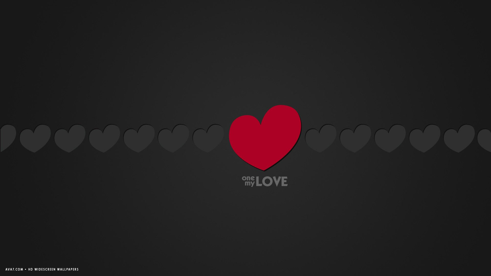 love word one my love minimalistic red grey hearts hd widescreen wallpaper