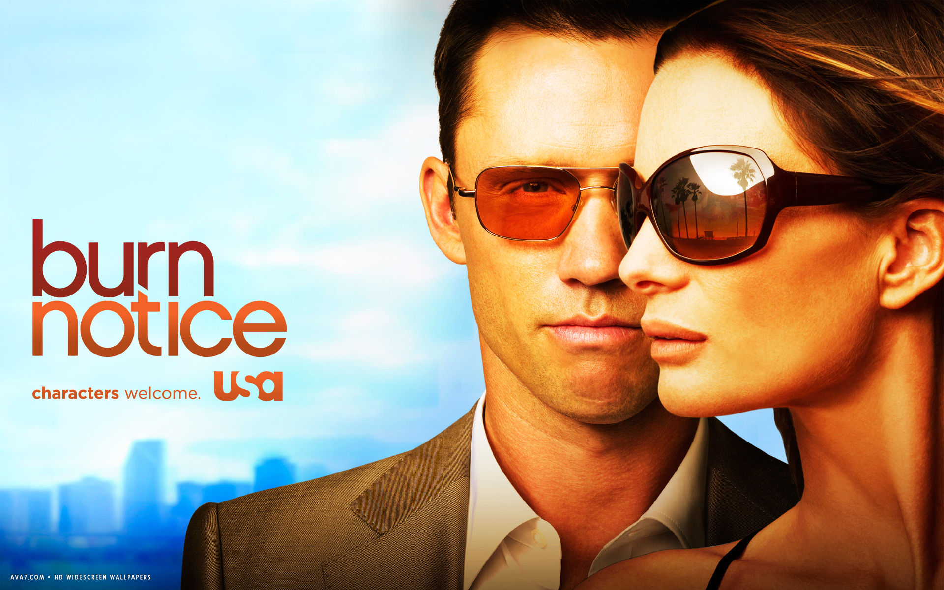 burn notice tv series show hd widescreen wallpaper